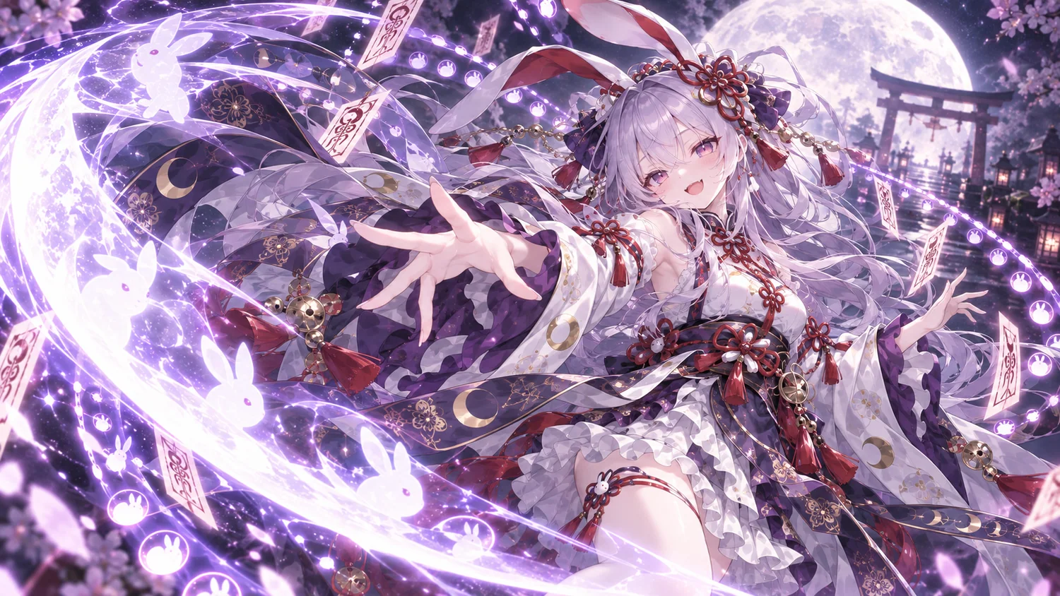 月夜に舞う、月詠幻想のキャラクタースプラッシュアート